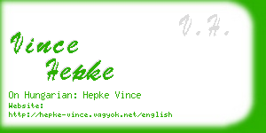vince hepke business card